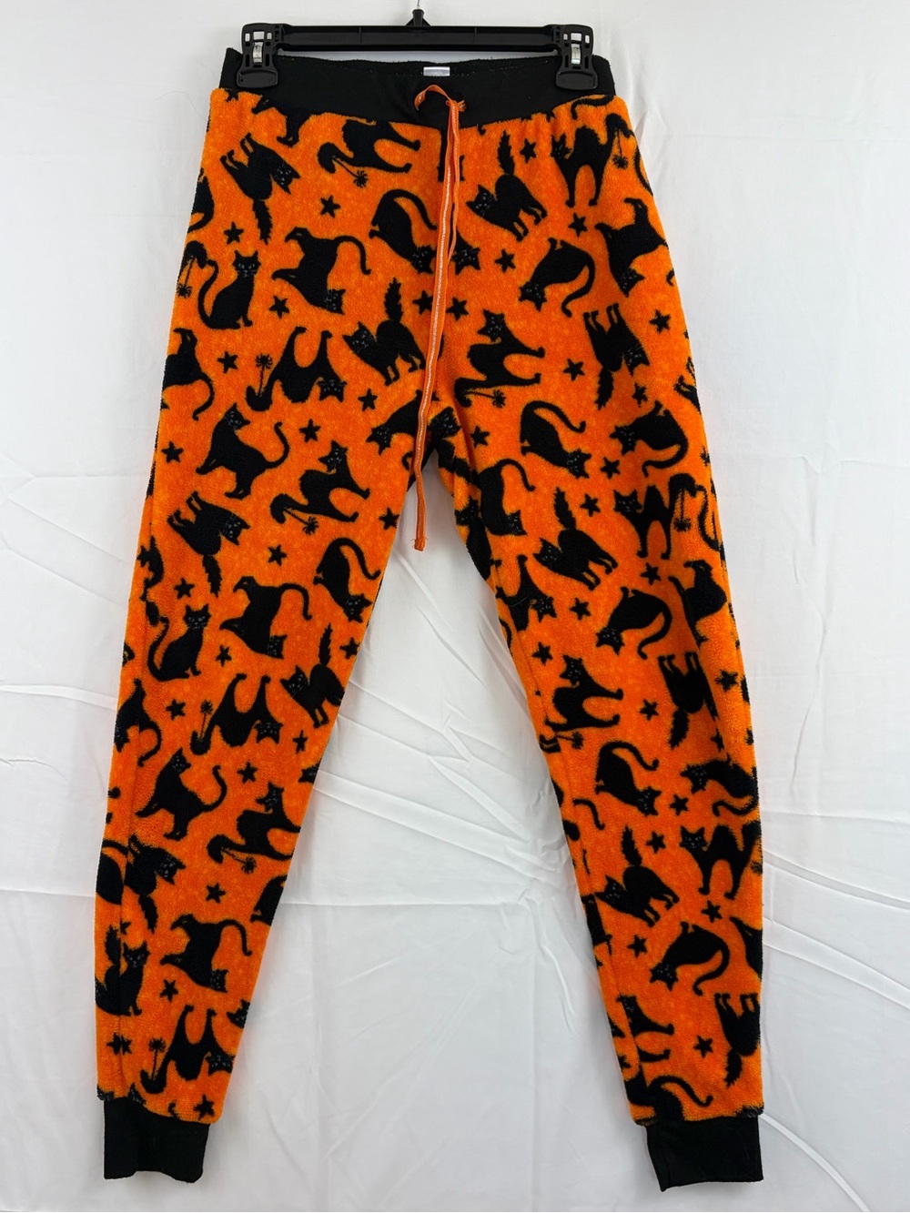 2 pc. Pillow Talk womans Halloween Black Cat Pajama Pants Orange M Sleep Shorts - Picture 2 of 10
